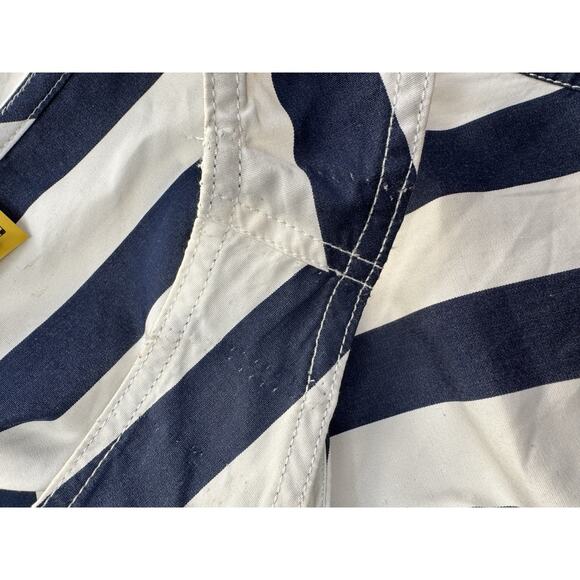 Polo Ralph Lauren Chevron-Stripe Cotton Midi Dress Womens 14 Navy Old Money Prep - Picture 14 of 16